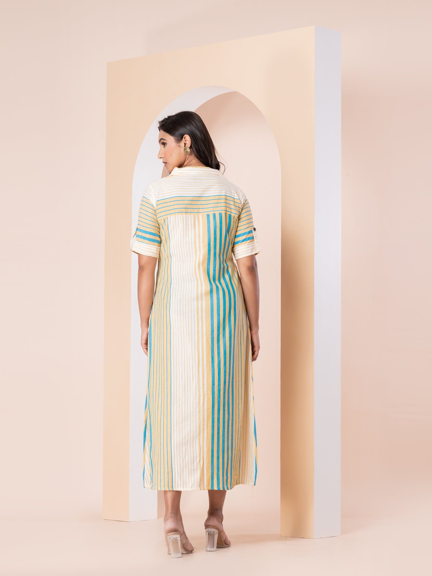 Kite Styles Striped Button-Down Cotton Dress