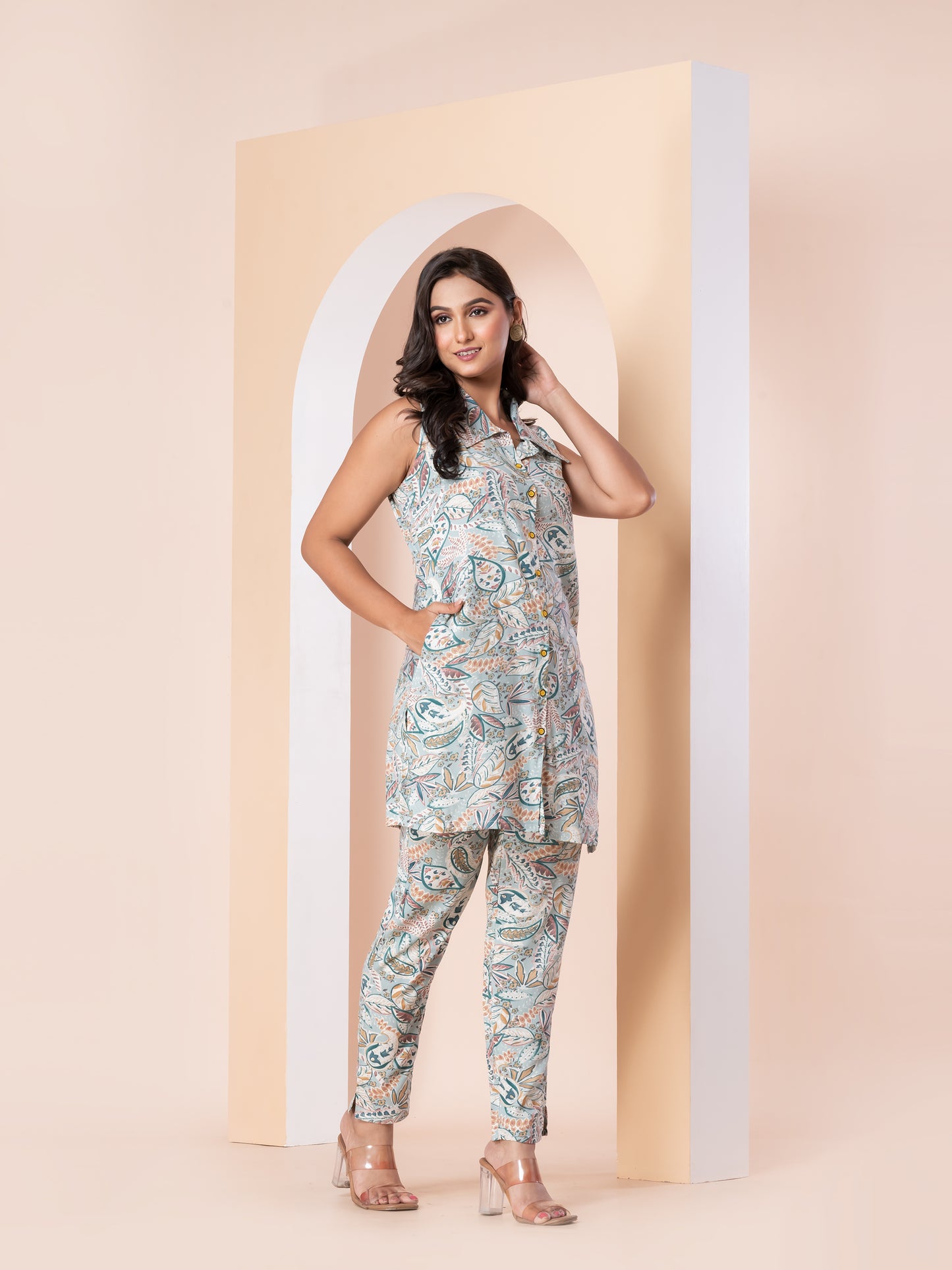 Kite Styles Sleeveless Printed Rayon Co-ord Set