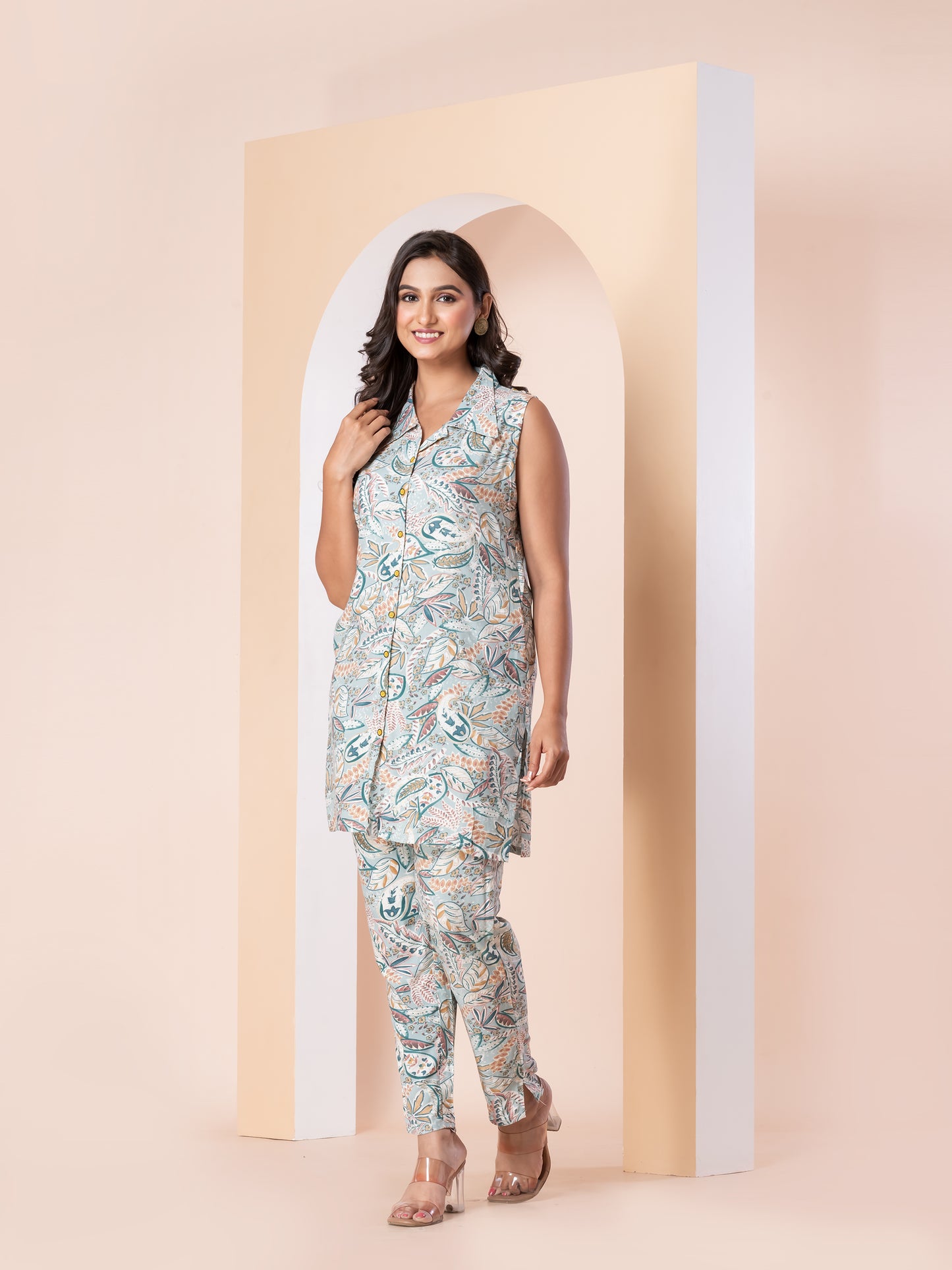 Kite Styles Sleeveless Printed Rayon Co-ord Set