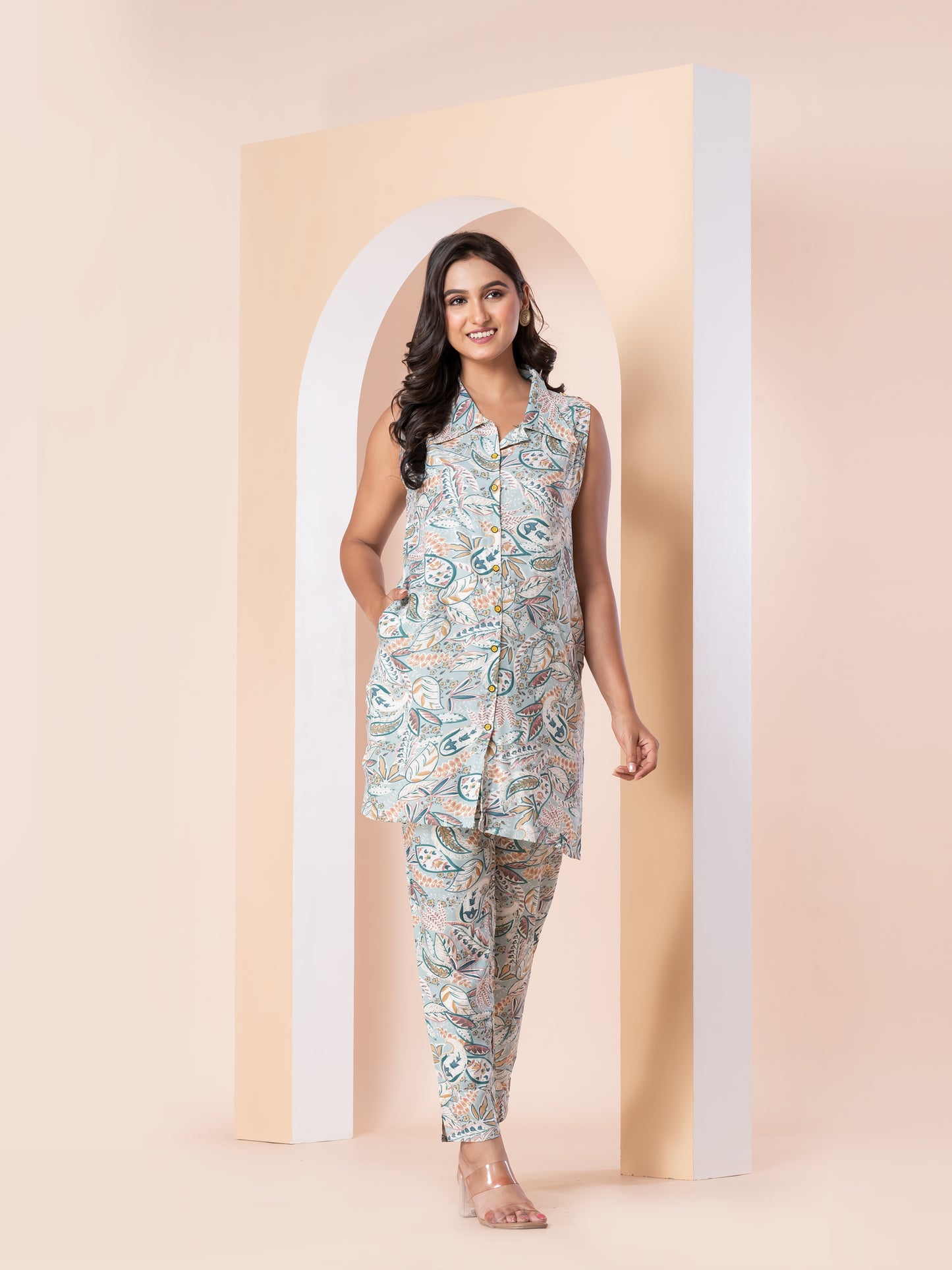 Kite Styles Sleeveless Printed Rayon Co-ord Set