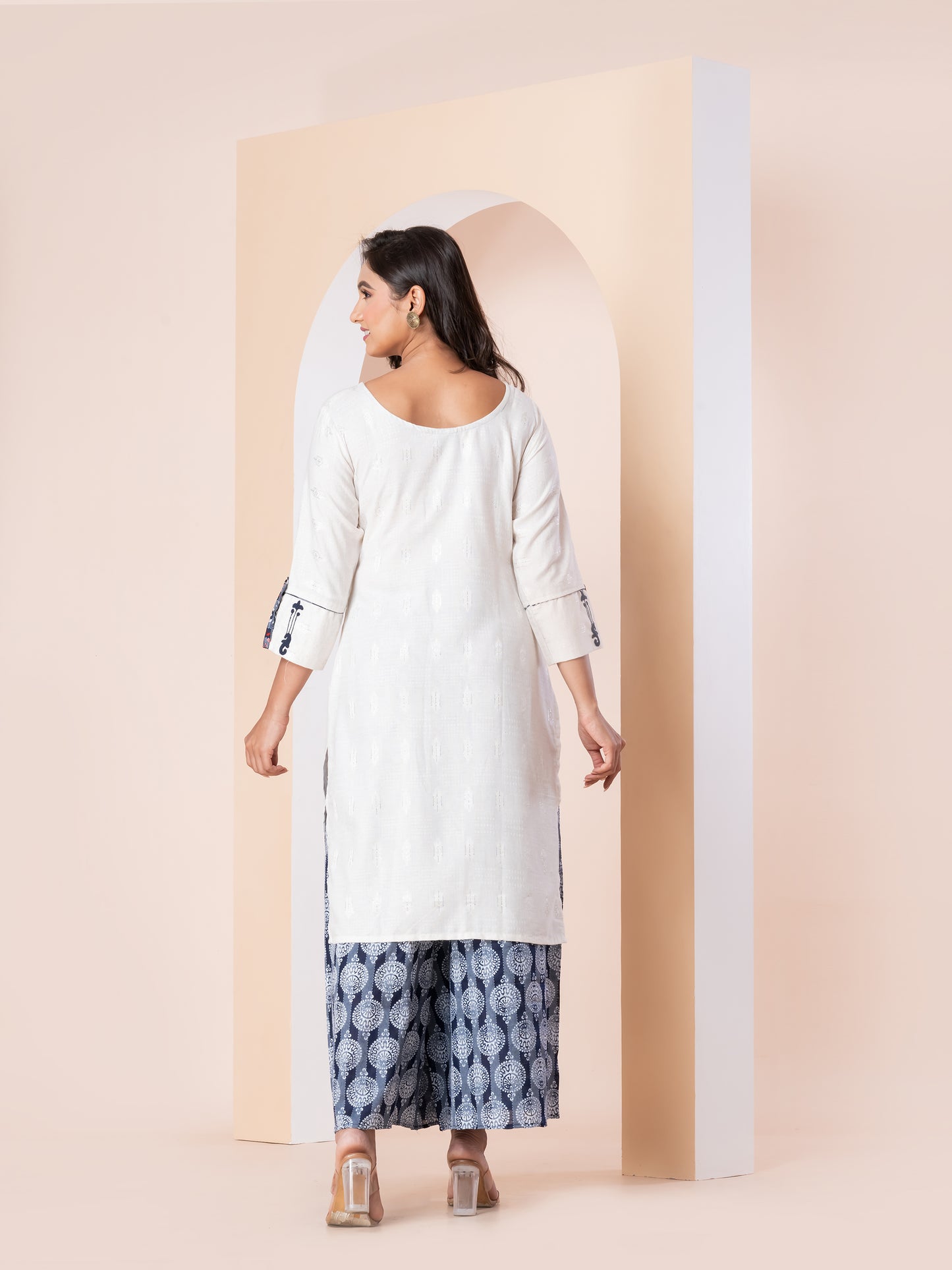 Kite Styles Rayon Kurta & Palazzo Set with Embroidery