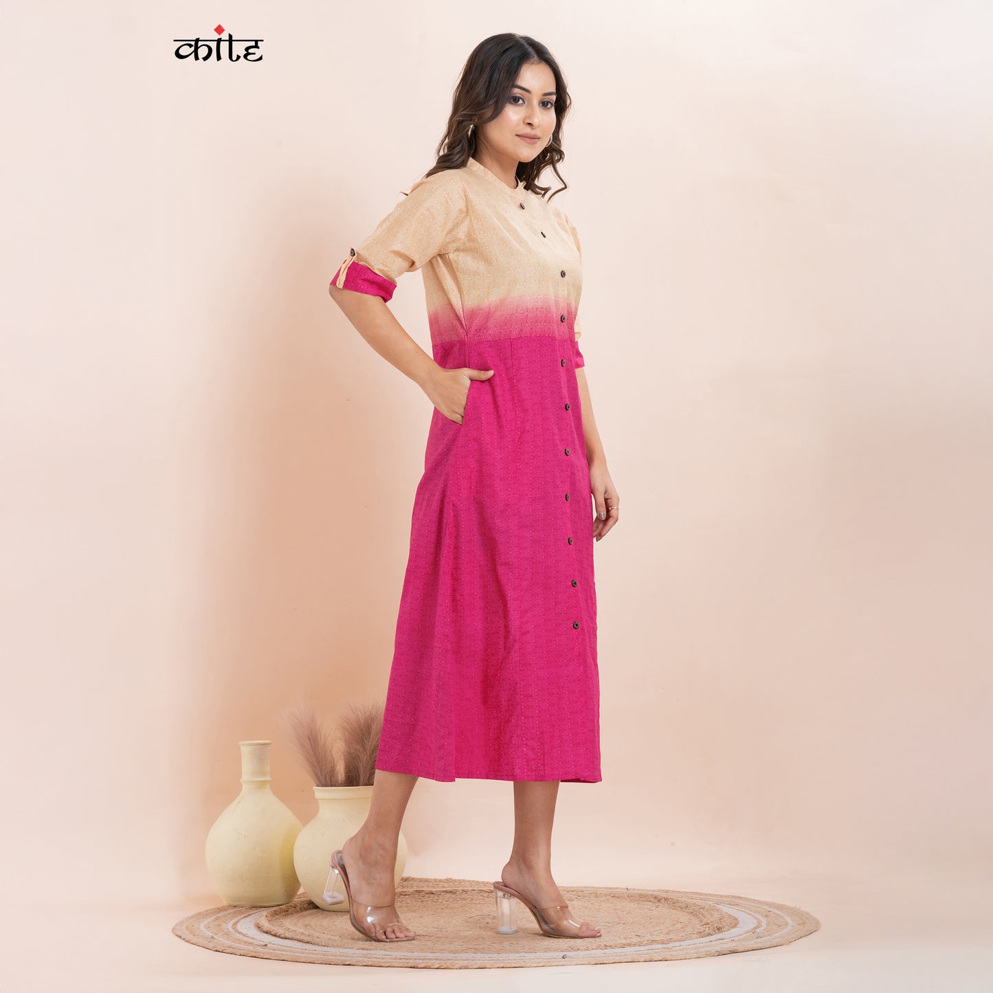 Cotton mandarin Collar Kurti