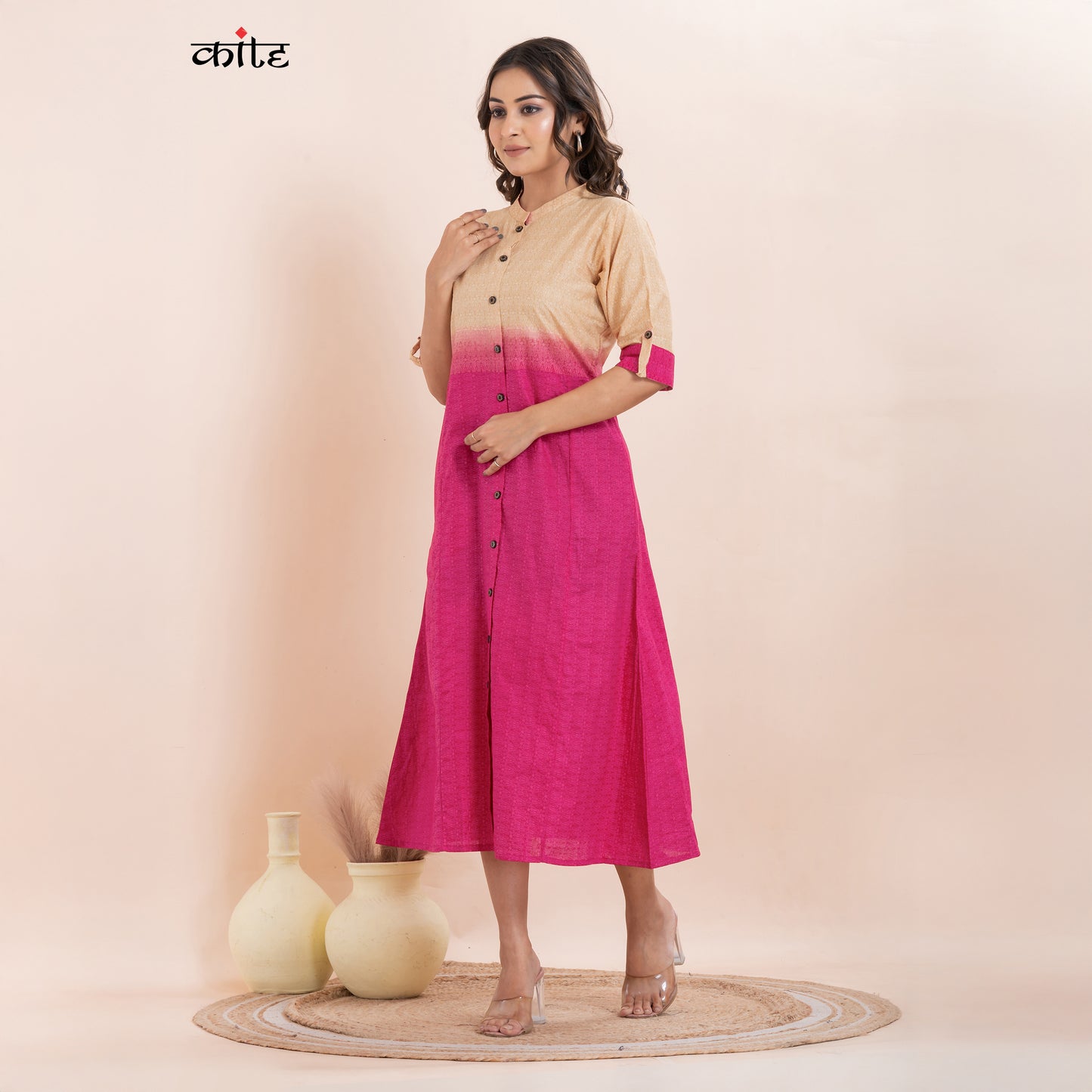 Cotton mandarin Collar Kurti