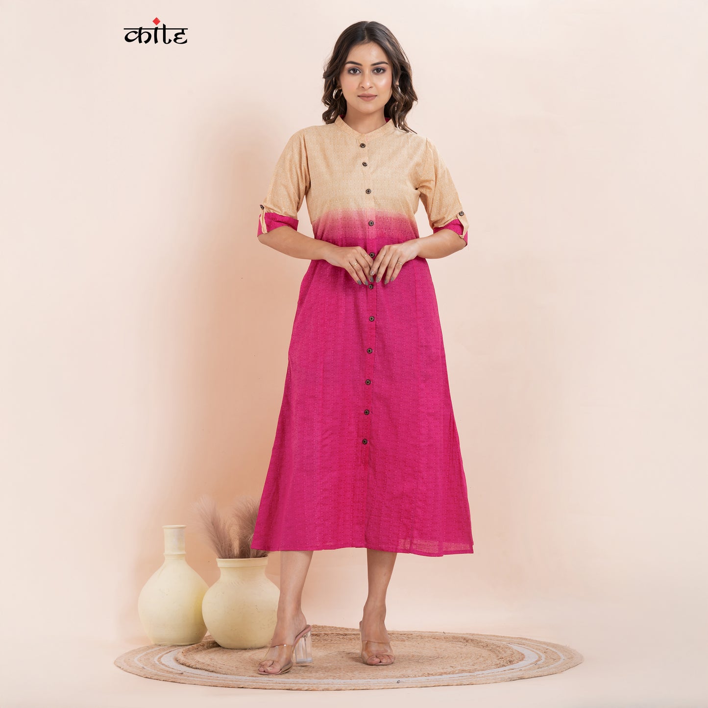 Cotton mandarin Collar Kurti