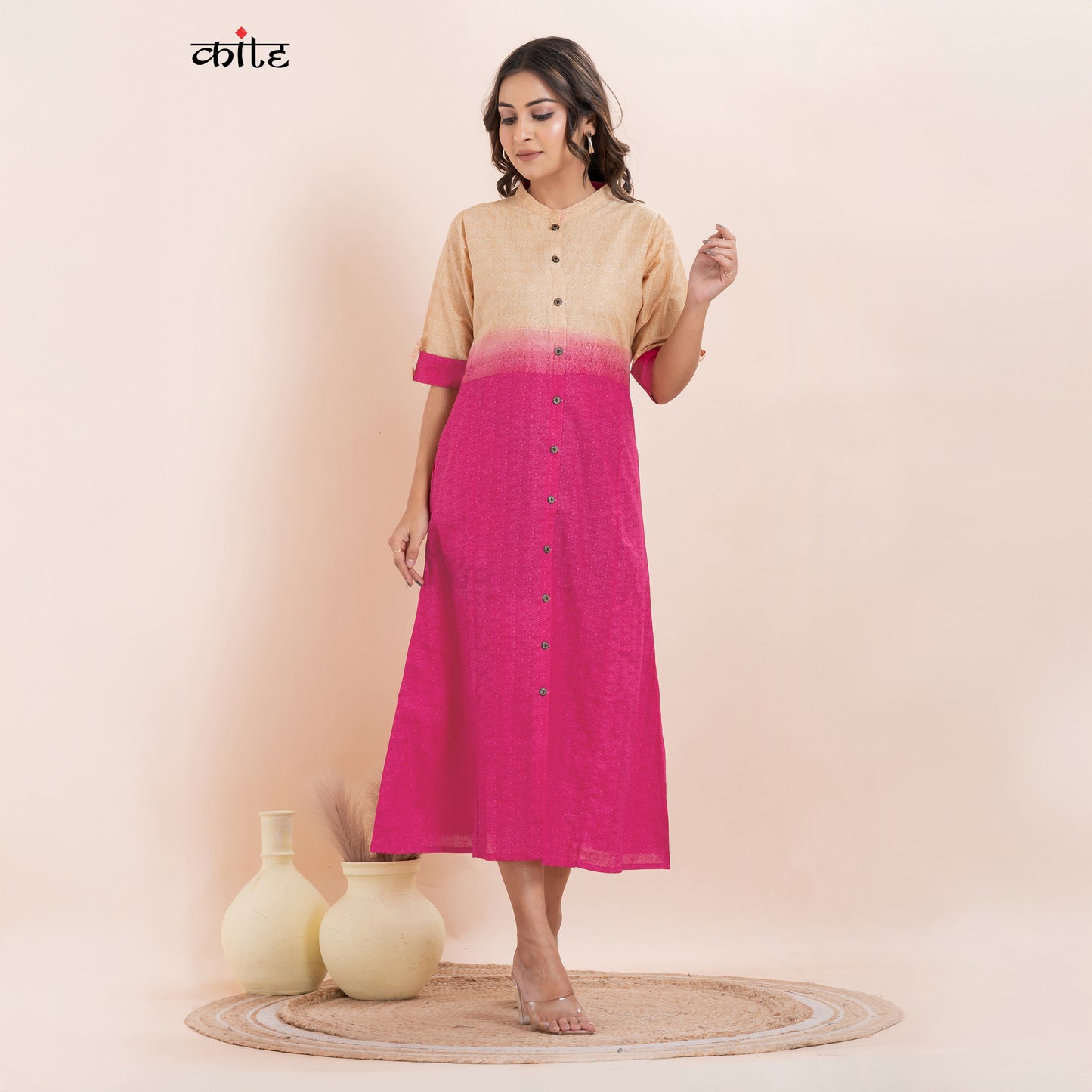Cotton mandarin Collar Kurti