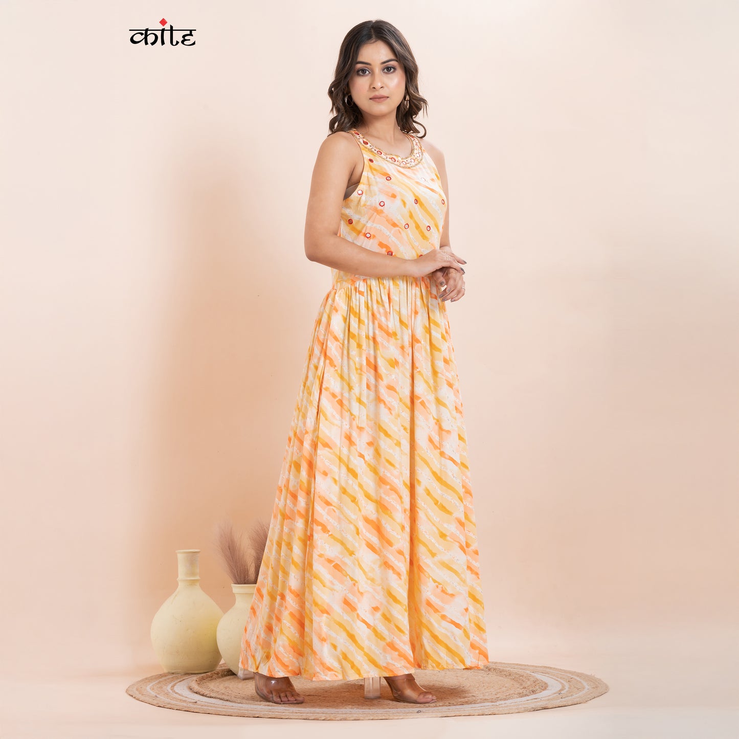 Yellow Rayon Gown