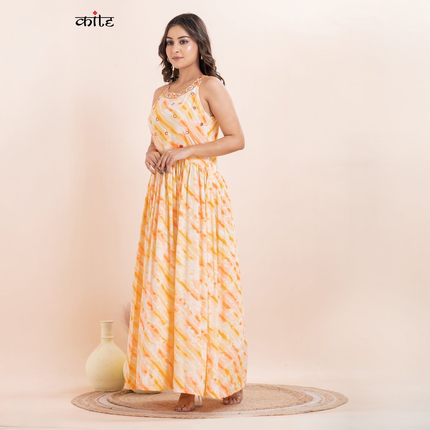 Yellow Rayon Gown