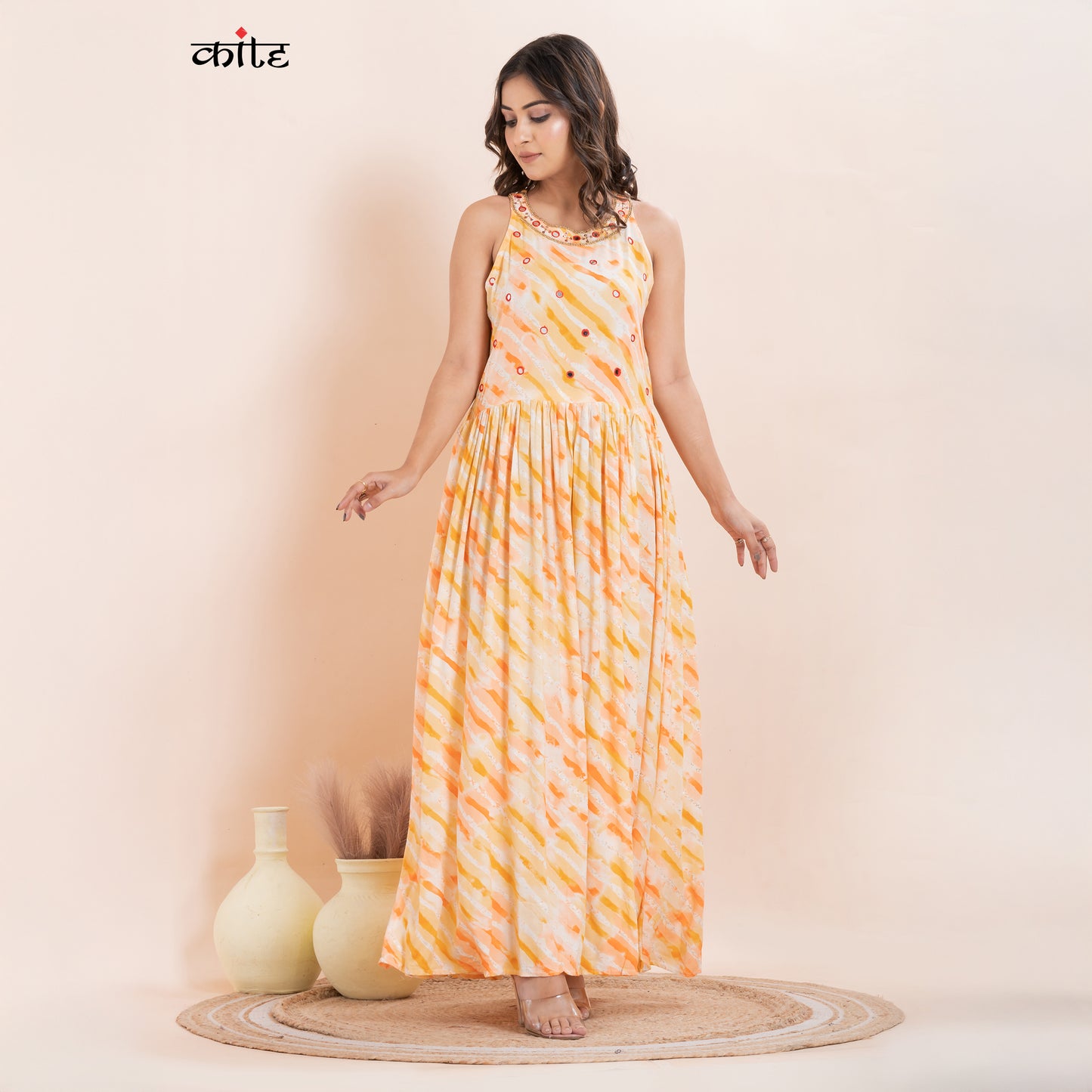 Yellow Rayon Gown