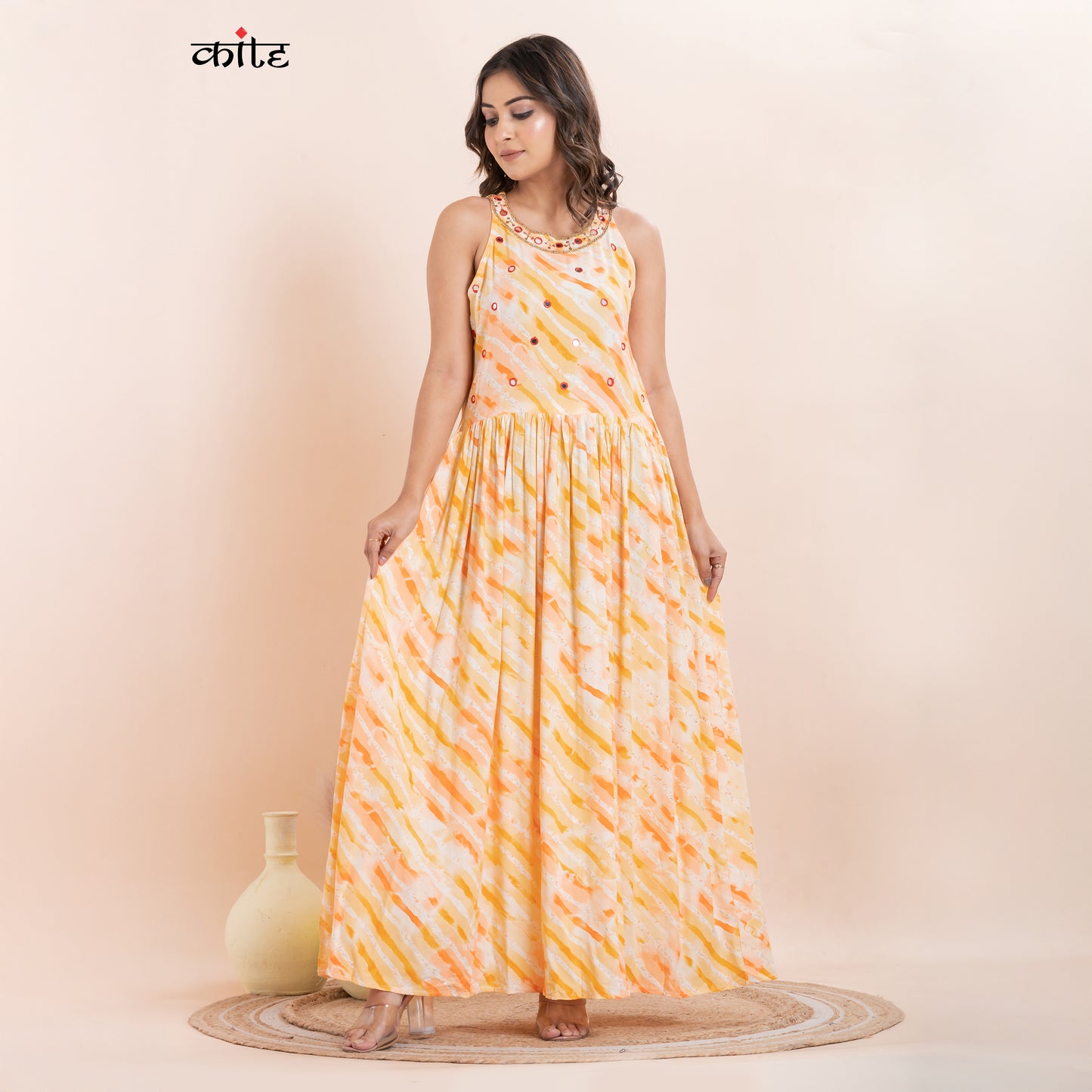Yellow Rayon Gown
