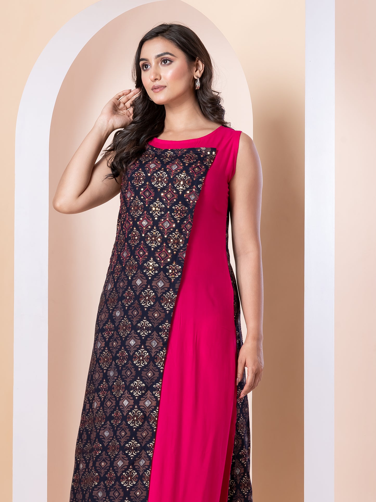 Kite styles Layered Sleeveless Kurti