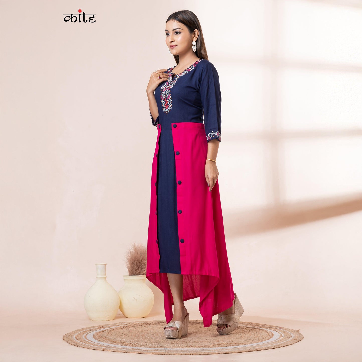 Kite Styles Rayon High-Low Kurti