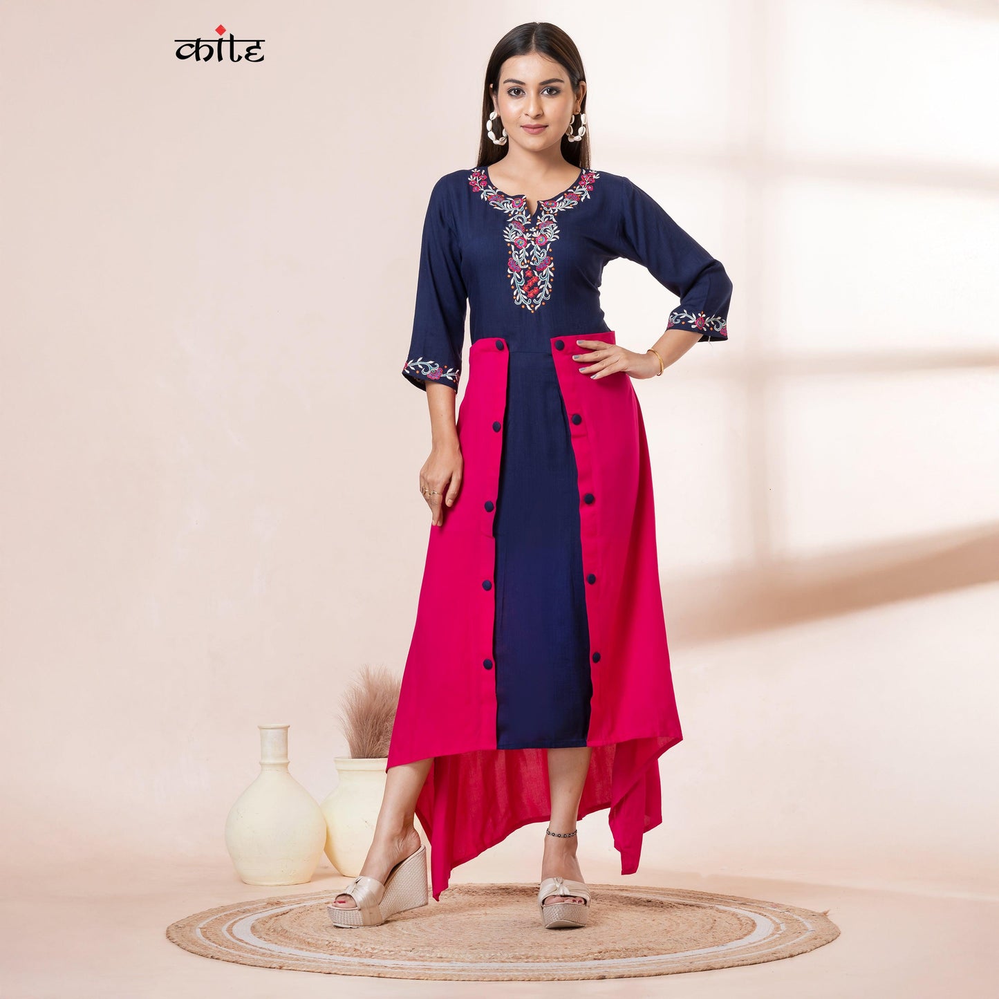Kite Styles Rayon High-Low Kurti