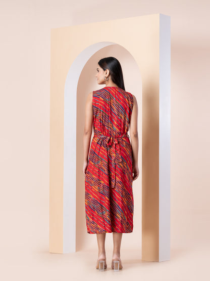 Kite Styles Striped Rayon Sleeveless Dress