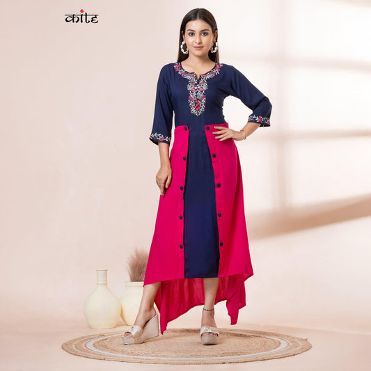 Kite Styles Rayon High-Low Kurti