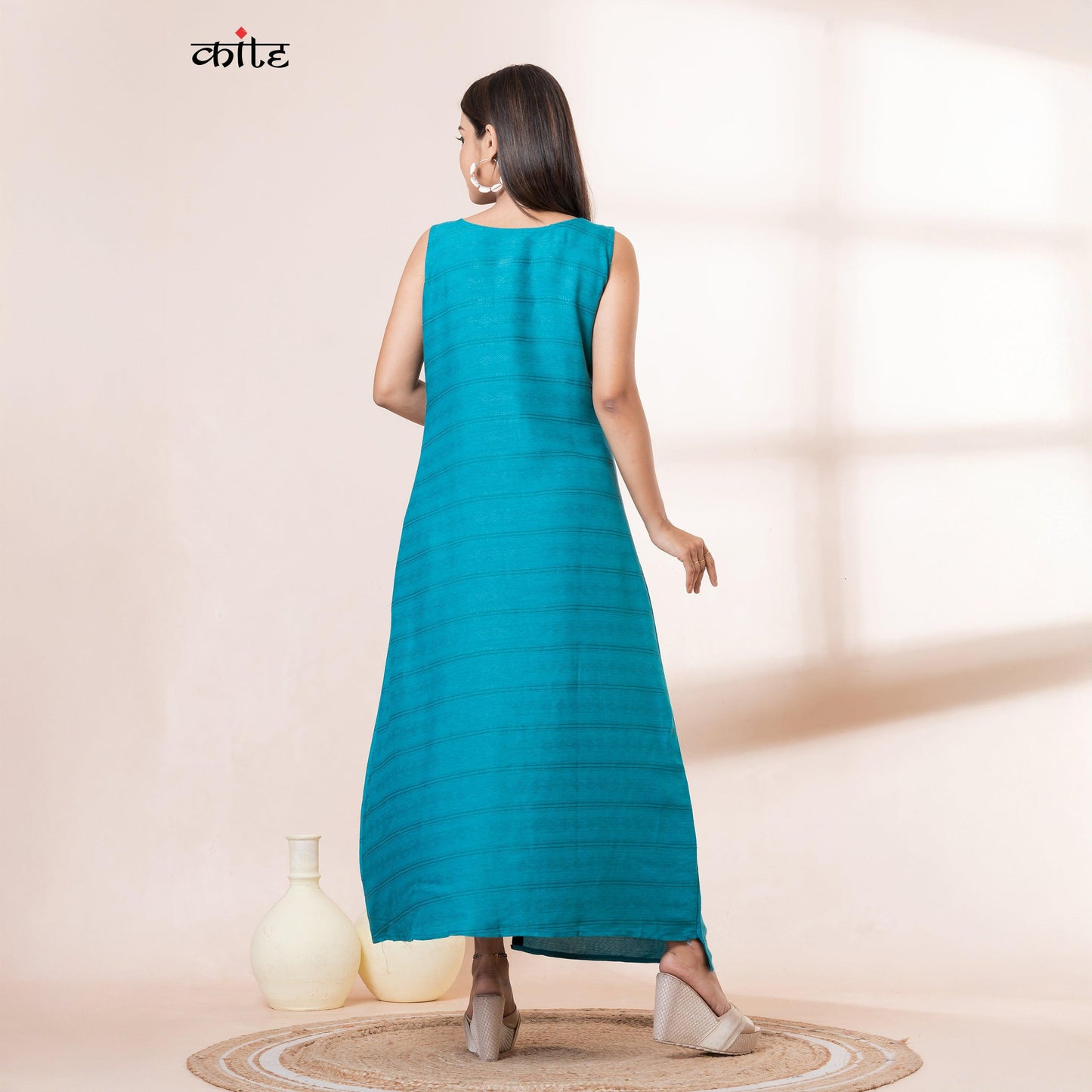 Teal blue Rayon kurti