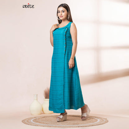 Teal blue Rayon kurti