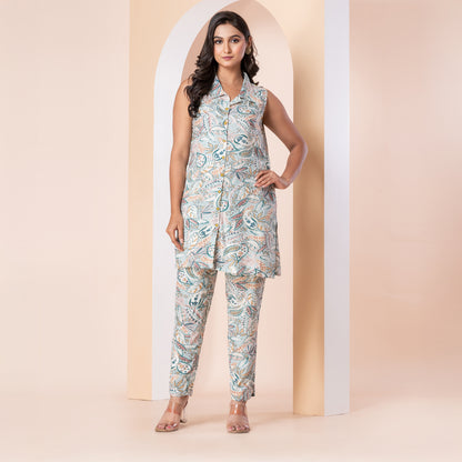 Kite Styles Sleeveless Printed Rayon Co-ord Set