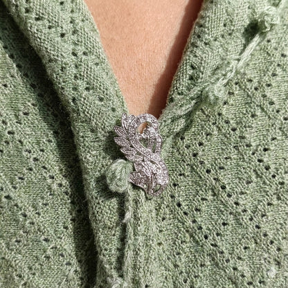 Sage Green Textured Longline Cardigan with Pom-Pom Detail