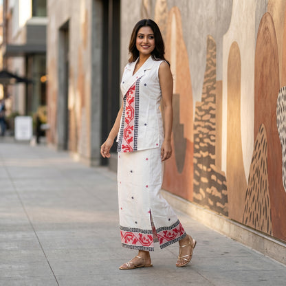 Pink Begumpuri Cotton Co-Ord Set Skirt