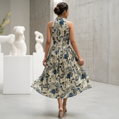Meadow Bloom Halter Midi Dress