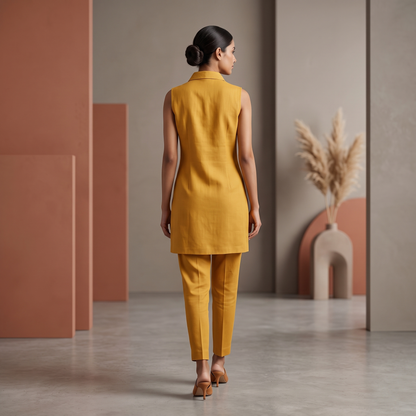 Meher Mustard Cutwork Co-ord Set