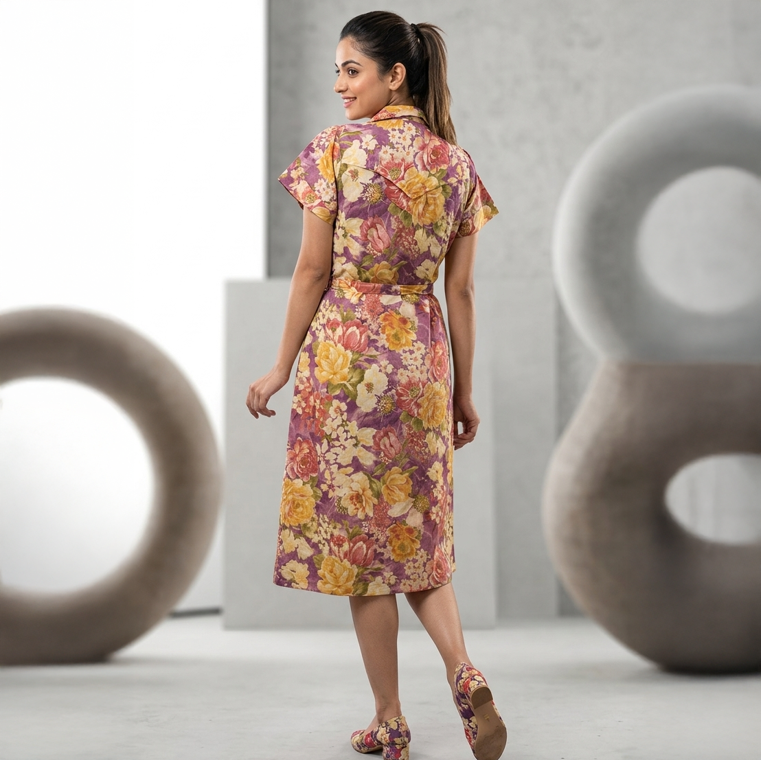 Rosalind Muslin Double-Collar Midi Frock