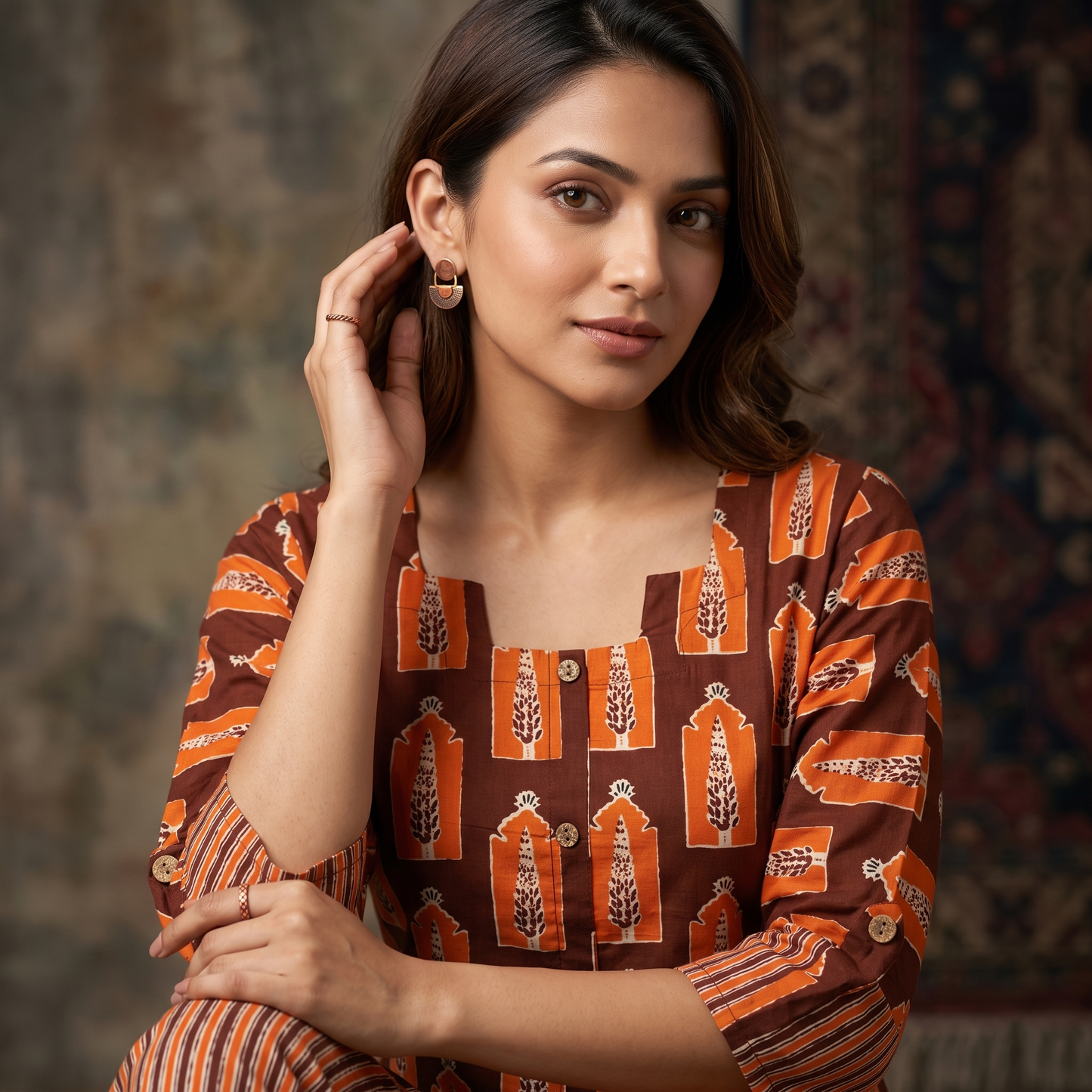 Rajasthani Jharokha Print Cotton Kurta Set