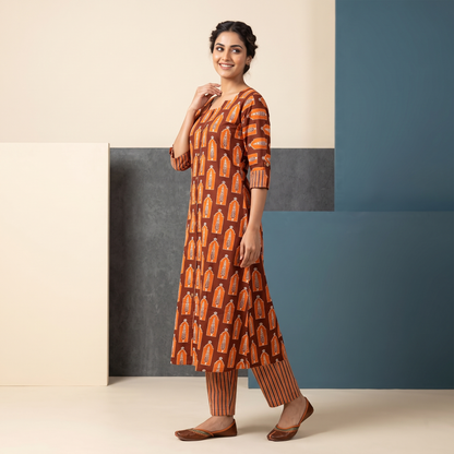 Rajasthani Jharokha Print Cotton Kurta Set