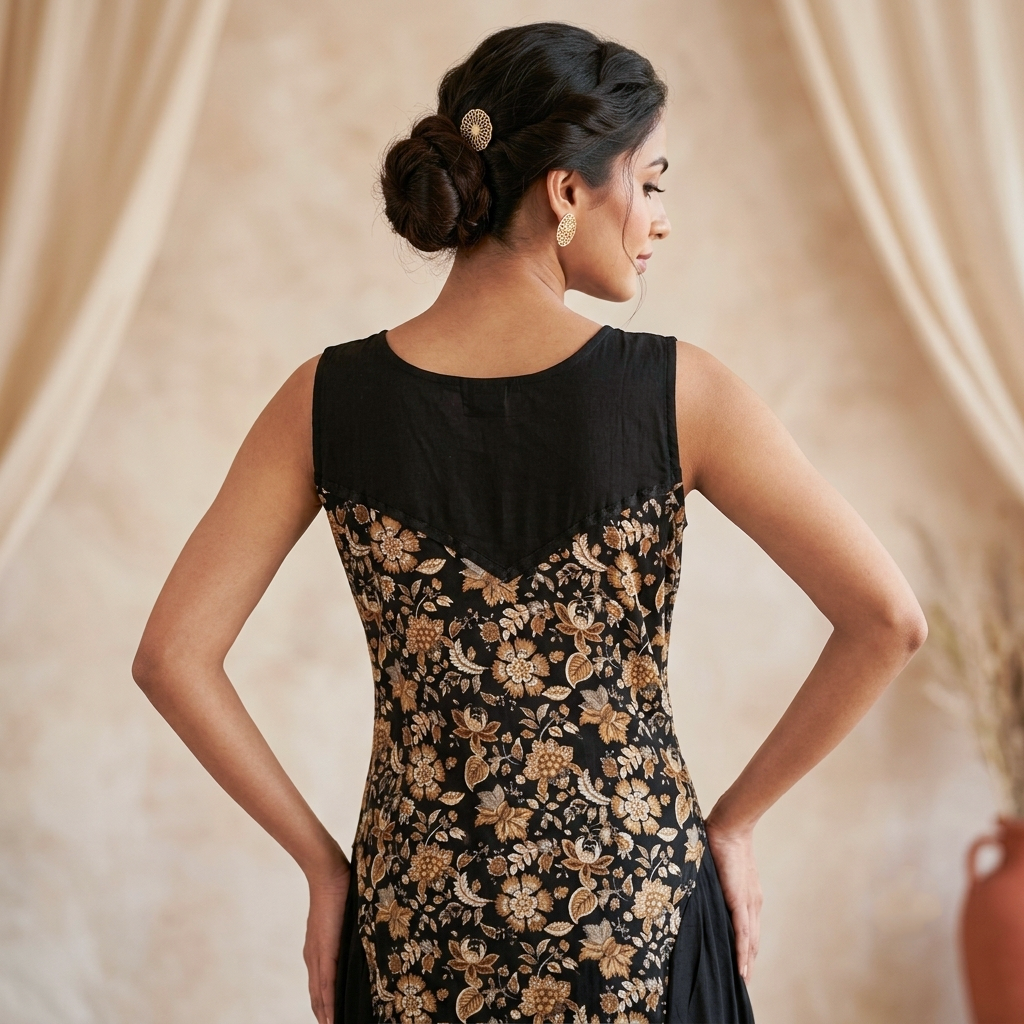 Meera Foil Floral Pleated Maxi Dress